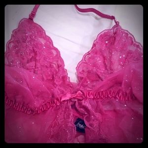 Fredericks of Hollywood sparkle pink babydoll